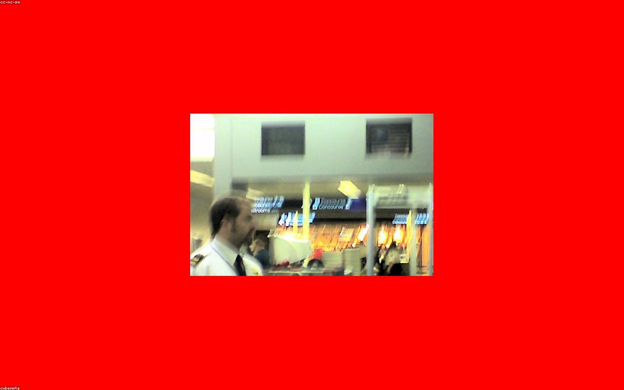 Airport checkpoint with traveler queue